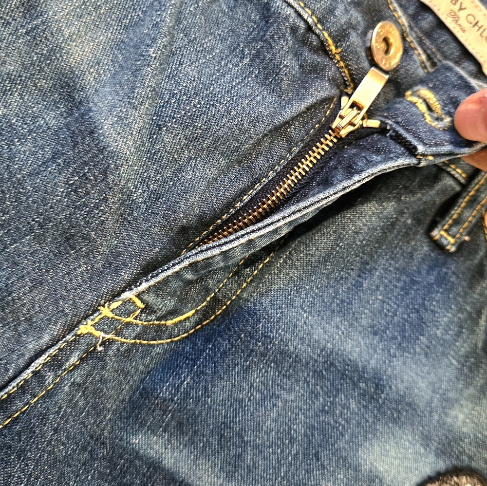 See By Chloe RARE Vintage Flare Jeans Embroidered w/ Dice- NWOT - Picture 13 of 16